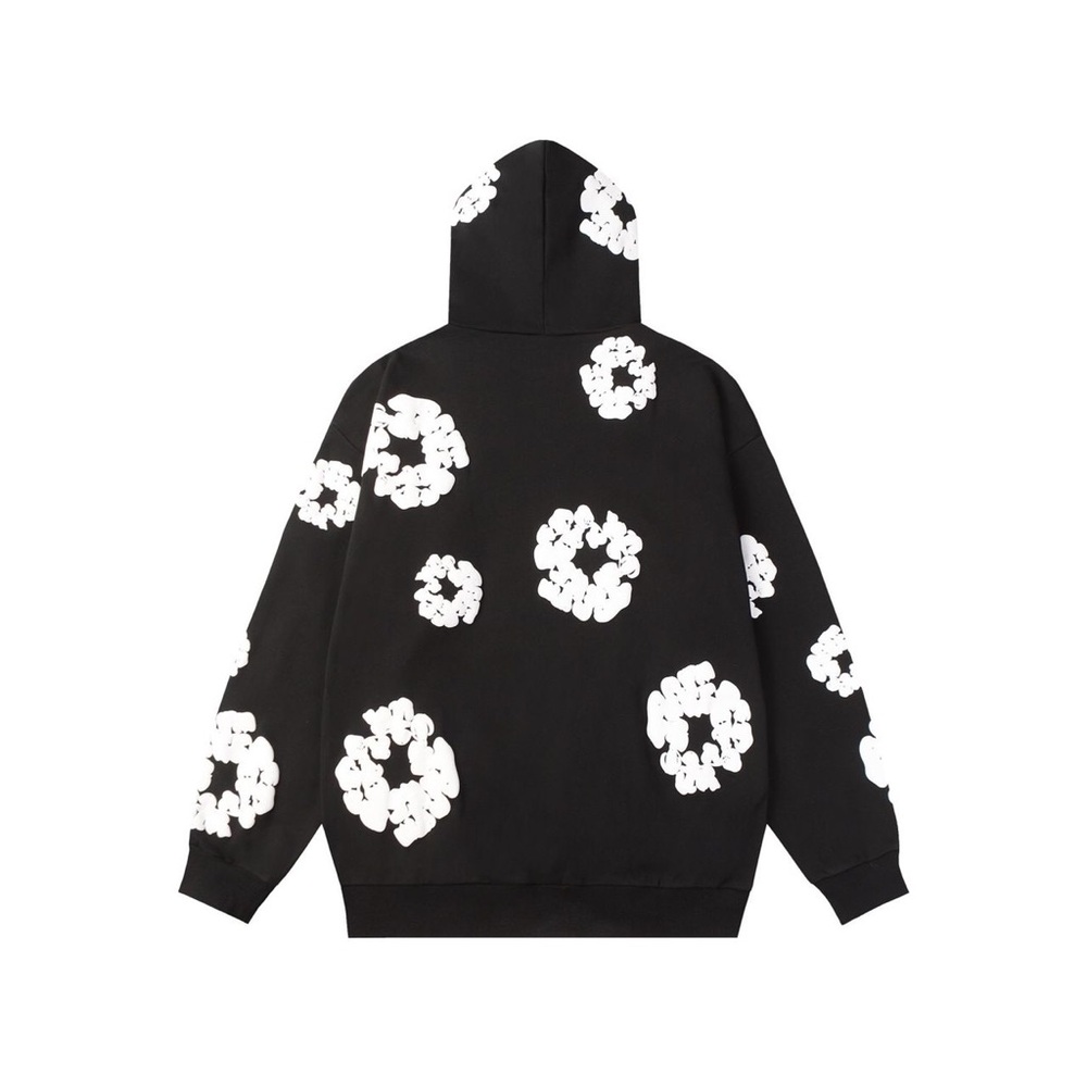 Black and White Denim Tears Hoodie Size Medium